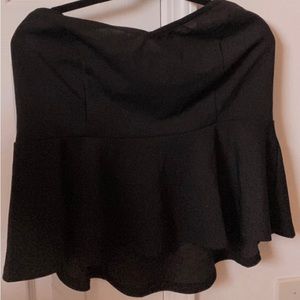 STRAPLESS PEPLUM SHIRT